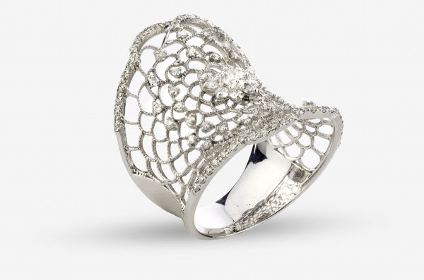 14kt White Gold Lacy Antique Ring