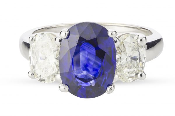 18kt White gold Blue Sapphire and Diamond Ring (Recently Sold)