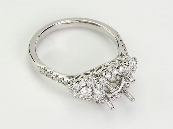 14kt White Gold Triple Halo Engagement Ring