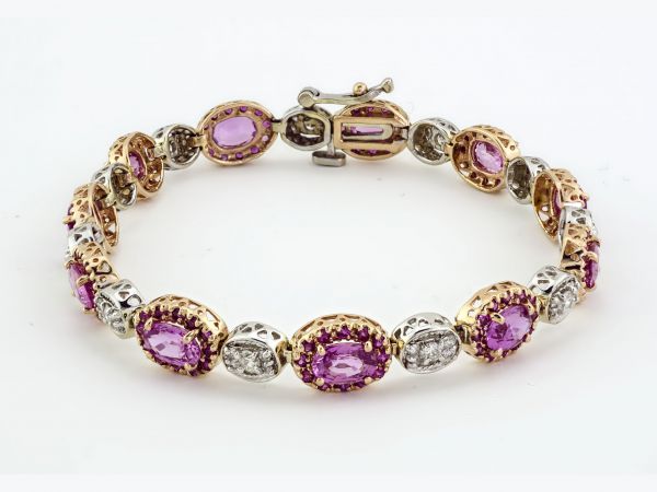 Pink Sapphire and White Diamond Bracelet (Recently Sold)