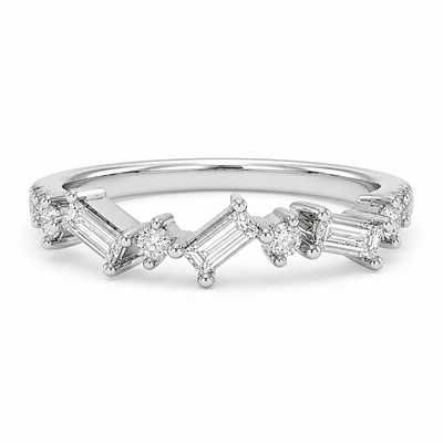 Round and Baguette Diamond Band