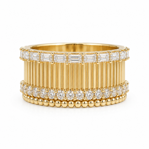 Round and Baguette Diamond Ring