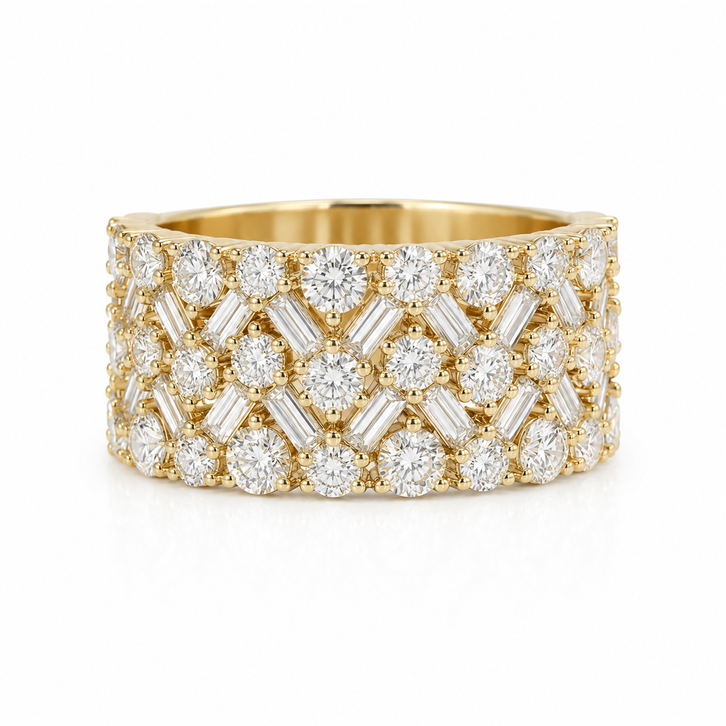 Round and Baguette Diamond Ring