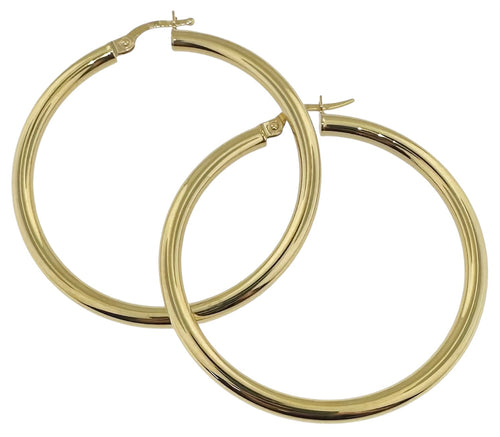 Yellow Gold Round Hoop Earrings