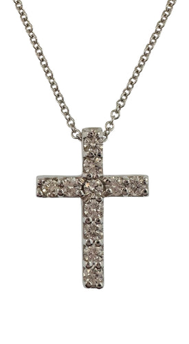 Round Diamond Cross Pendant Necklace