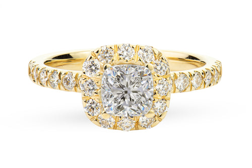 Cushion Halo Round Diamond Engagement Ring