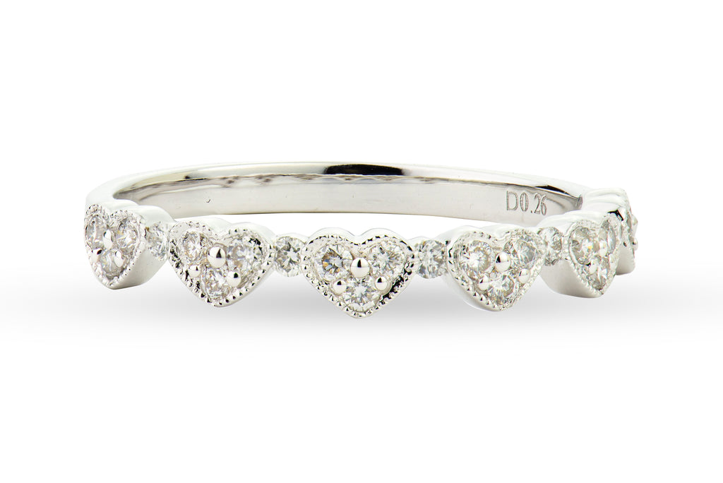 White Gold Diamond Heart Band