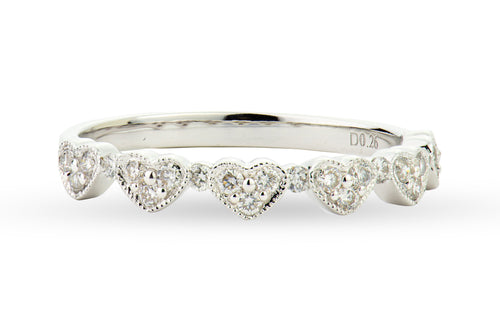 White Gold Diamond Heart Band