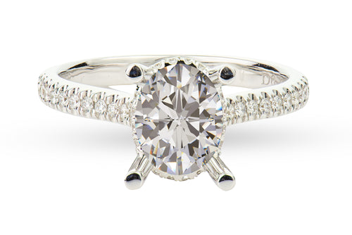 Oval Shaped Round Diamond Engagement Ring
