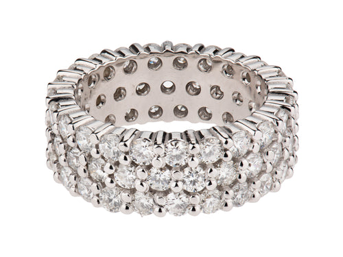 Three-Row Round Diamond Eternity Band