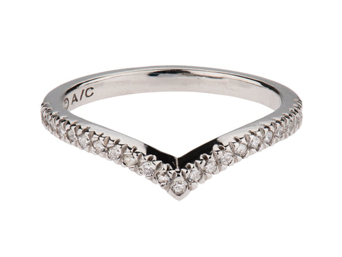 Curved Round Diamond Wedding Band
