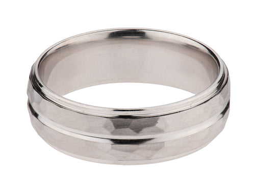 Hammered Finish Wedding Band