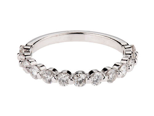 Single Prong Round Diamond Wedding Band