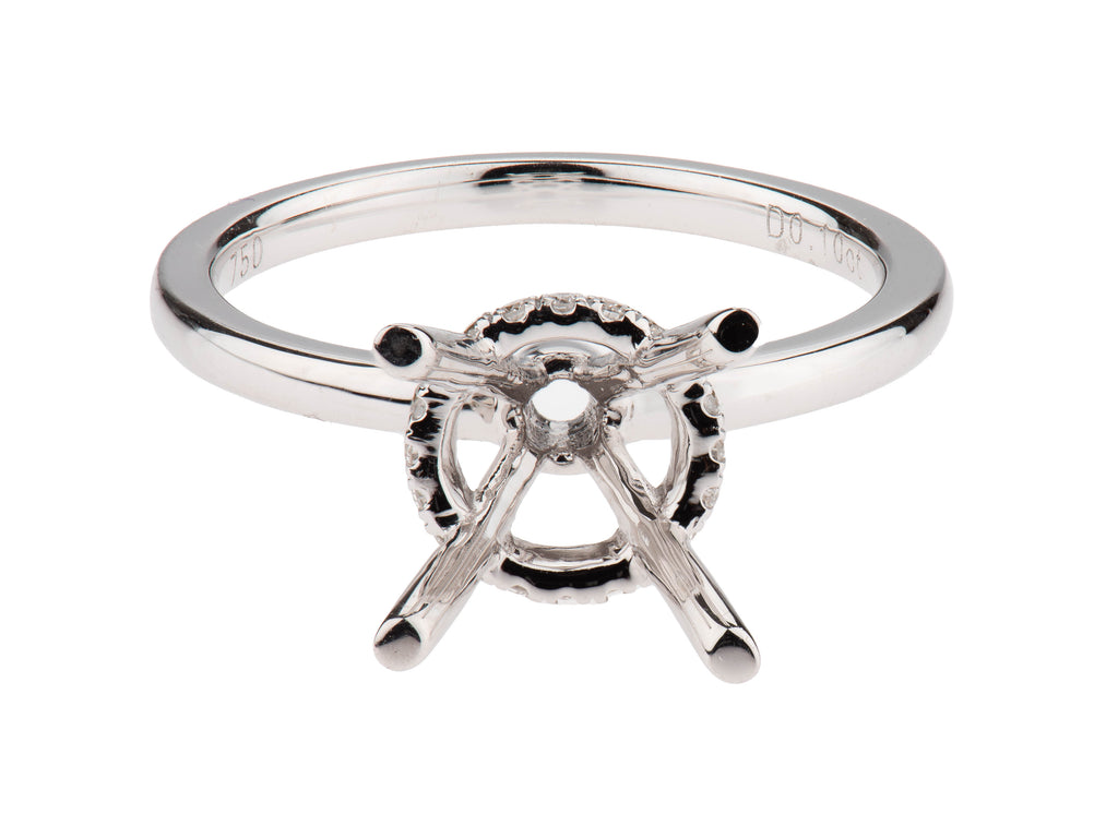 Round Diamond Hidden Halo Engagement Ring