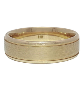 Yellow Gold Men's Wedding Band, 6.5mm Wide