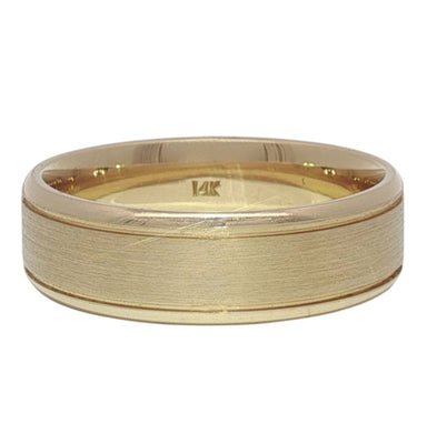 Yellow Gold Men's Wedding Band, 6.5mm Wide