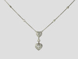 Heart Shape and Round Diamond Necklace