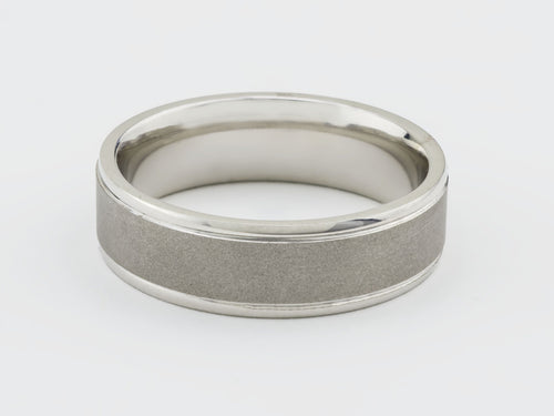 Satin and High Polished Wedding Band