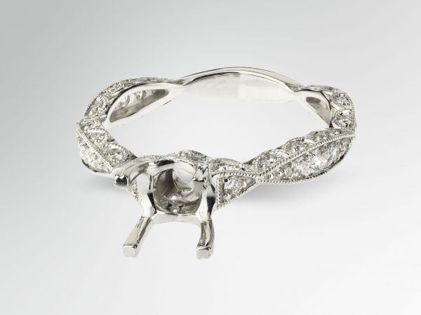 18kt White Gold Infinity Diamond Engagement Ring