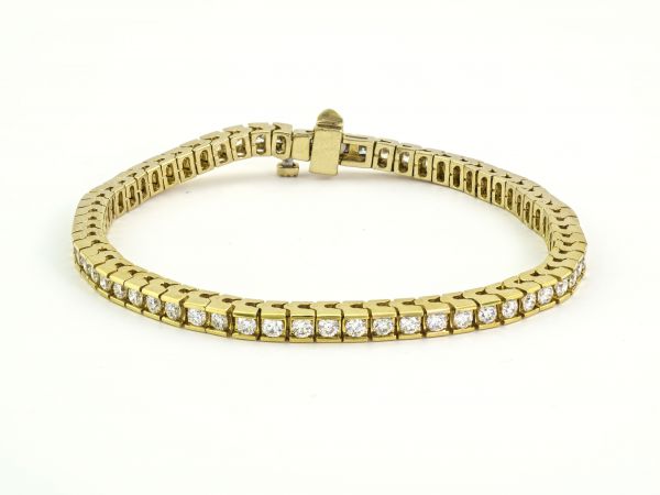 14kt Yellow Gold Round Diamond Tennis Bracelet (Recently Sold)