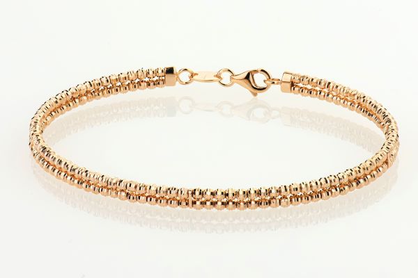 14kt Rose Gold Diamond Cut Bracelet